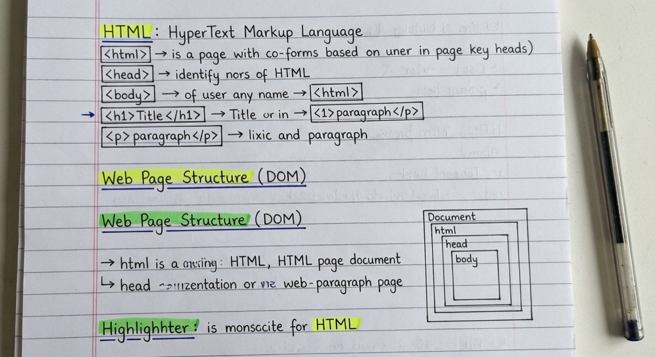 HTML Bundle — sample handwritten notes